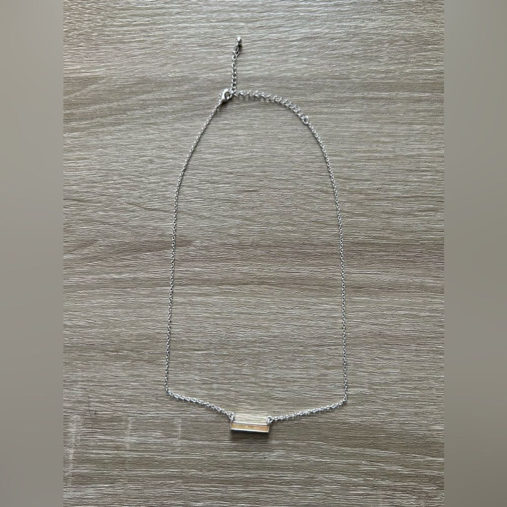 Preowned Silver Bar Necklace